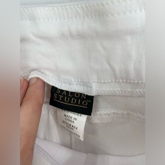 Salon Studio Women’s White Stretchy Skinny Pants size 22WP - Picture 2 of 4